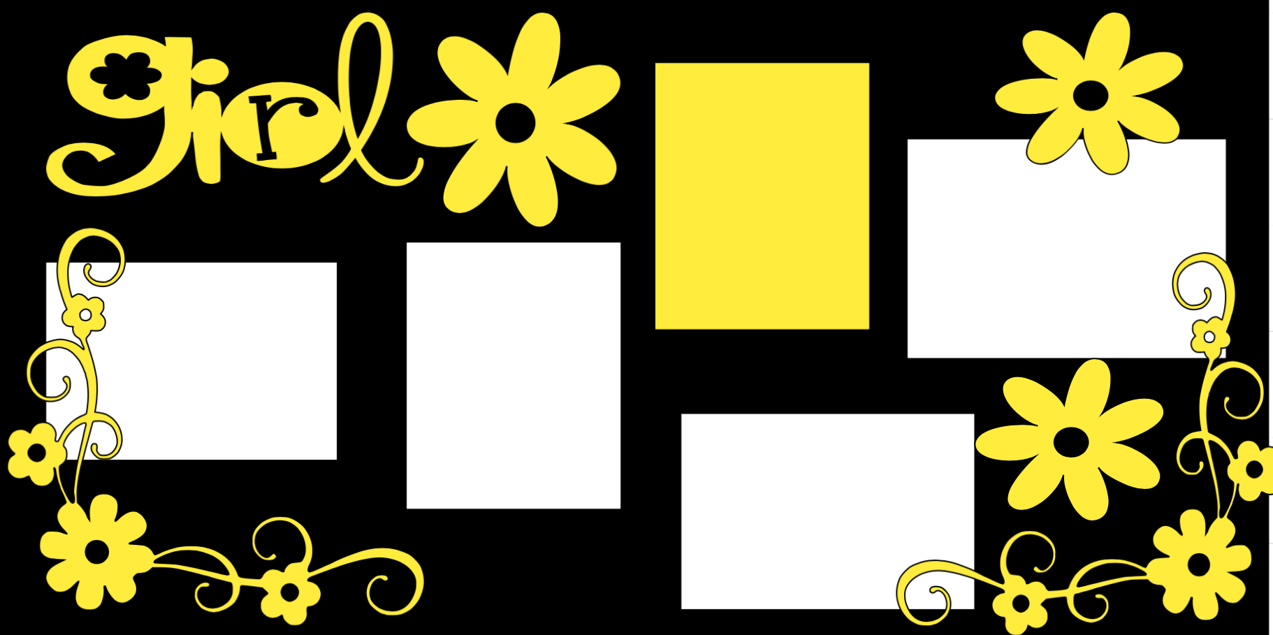 GIRL DIE CUTS ONLY (YELLOW WITH FLOWERS)