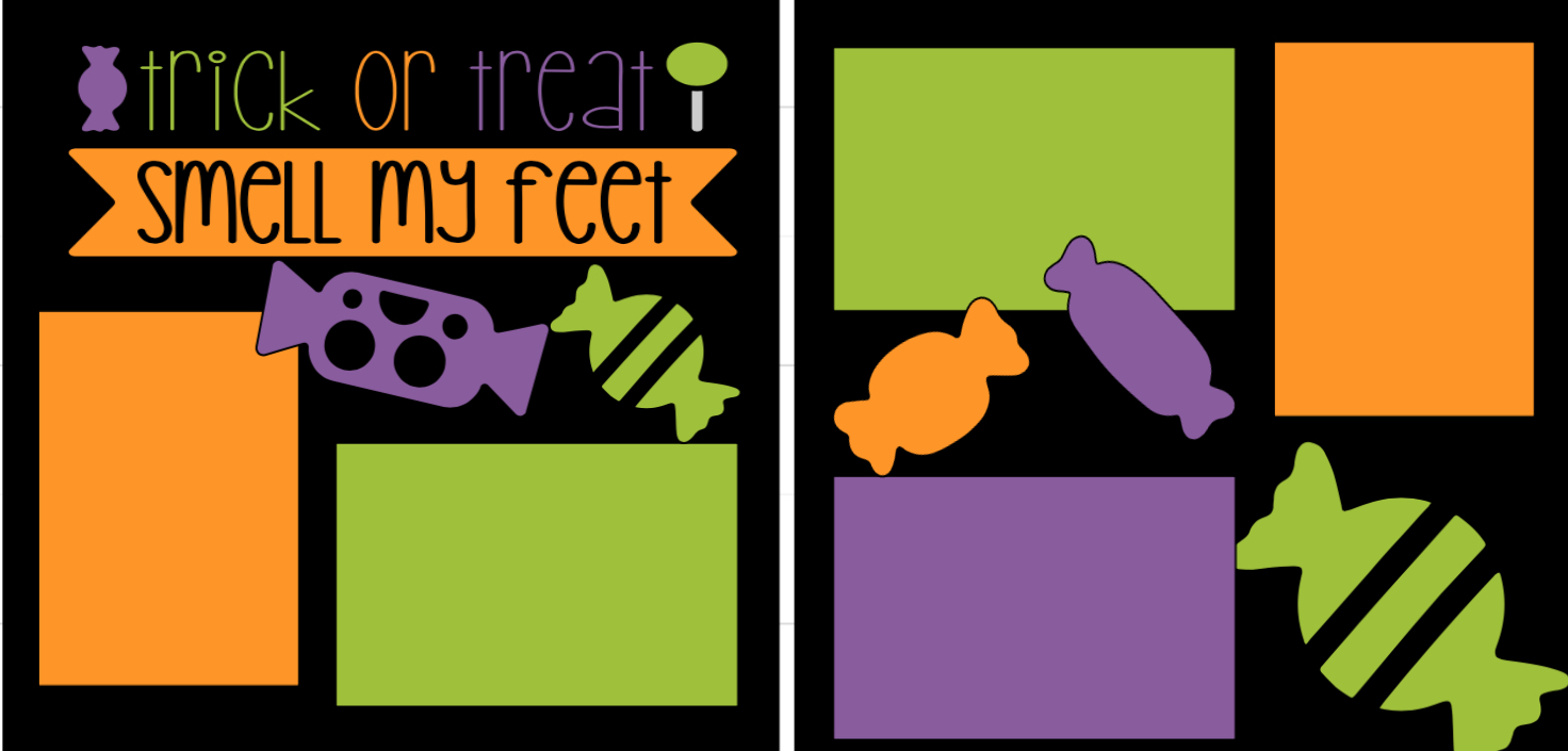 Trick or treat smell my feet-  page kit