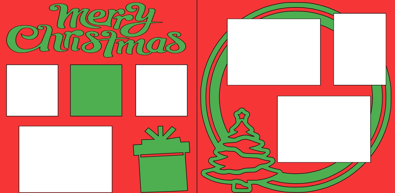 Merry Christmas tree overlay set  page kit