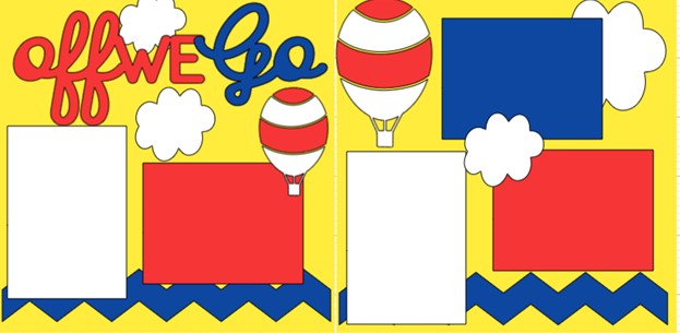 Off We Go Hot Air Balloon   -  page kit