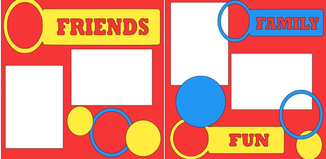 Friends family and fun  page kit