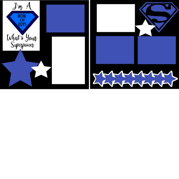 Mom of boys superpowers --  page kit