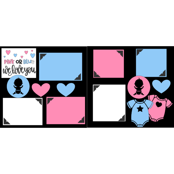 PINK OR BLUE WE LOVE YOU  -basic page kit